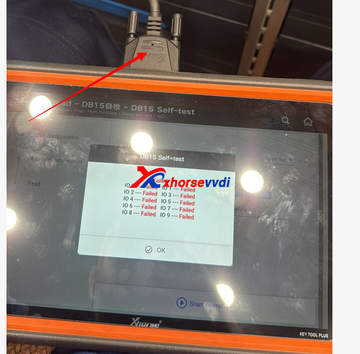 Xhorse-key-tool-plus-DB15-self-test-failed-solution 